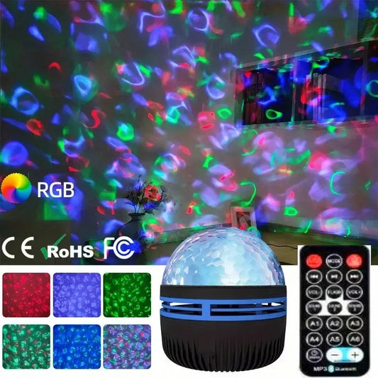 1pc Ocean Wave Projector,Star Projector,Water Galaxy Projector,Night Light With 7-Colors Patterns Remote Control For Room Decor